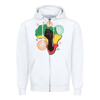 White africa map Zipper Hoodie - MaliasSmallBusiness