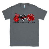 Charcoal Heather peace love back to red Classic Tee - Artiststas