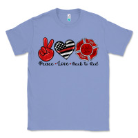 Colony Blue peace love back to red Classic Tee - Artiststas