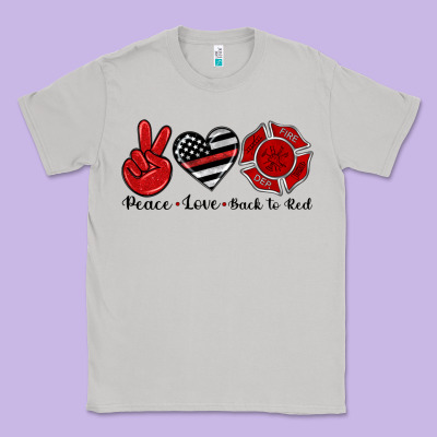 Peace Love Back To Red Classic Tee Designed By Artiststas