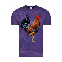 Cloud Purple cockerel Vintage Tee - JahusDesignShop