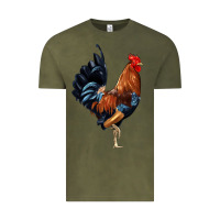 Vintage Olive cockerel Vintage Tee - JahusDesignShop