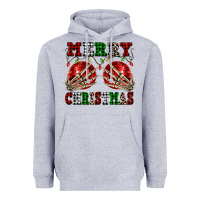Heather Grey Merry Christmas skeleton hands boobs Heavyweight Hoodie - NancyCooperArtShop