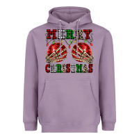 Lavender Merry Christmas skeleton hands boobs Heavyweight Hoodie - NancyCooperArtShop