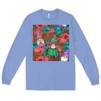 Colony Blue floral easter gnomes seamless pattern Long Sleeve Tee - Artiststas