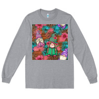 Heather Grey floral easter gnomes seamless pattern Long Sleeve Tee - Artiststas