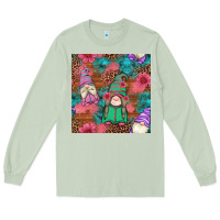 Matcha floral easter gnomes seamless pattern Long Sleeve Tee - Artiststas