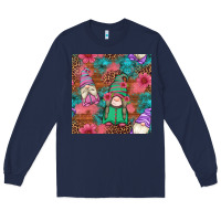 Navy floral easter gnomes seamless pattern Long Sleeve Tee - Artiststas