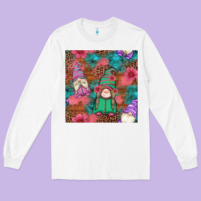 Floral Easter Gnomes Seamless Pattern Long Sleeve Tee Designed By Artiststas