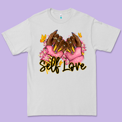 Premium Tee Self love pink afro nails