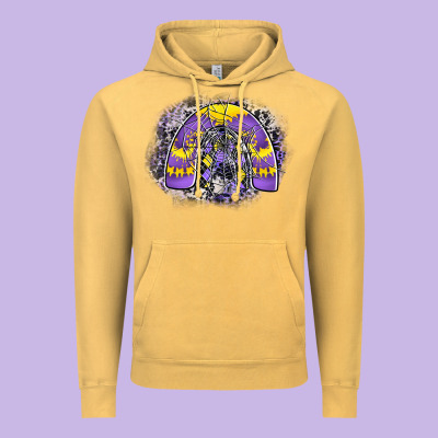Halloween Rainbow Vintage Hoodie Designed By Cowhidedigitalart