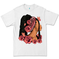 White Pink roses afro woman Premium Tee - RanaPortraitStore