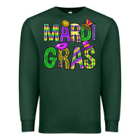 Sports Green Mardi Gras carnival masks digital paper Premium Sweatshirt - BundleAndBundleShop