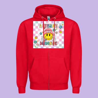 A Little Bit Dramatic Retro Zipper Hoodie Designed By Maliassmallbusiness