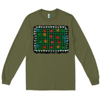 Army Green christmas buffalo plaid and lights background Long Sleeve Tee - AdoDesignShop