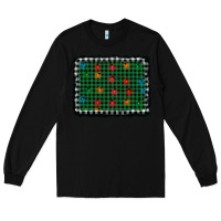 Black christmas buffalo plaid and lights background Long Sleeve Tee - AdoDesignShop