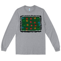 Heather Grey christmas buffalo plaid and lights background Long Sleeve Tee - AdoDesignShop