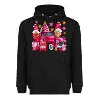 Pink Christmas Gnomes Truck Heavyweight Hoodie | Teevron