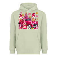 Matcha Pink christmas gnomes truck Heavyweight Hoodie - NancyCooperArtShop