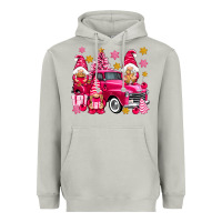 Moon Dust Pink christmas gnomes truck Heavyweight Hoodie - NancyCooperArtShop