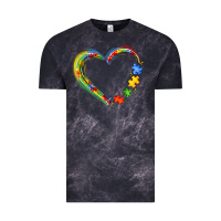 Cloud Black autism heart Vintage Tee - JahusDesignShop