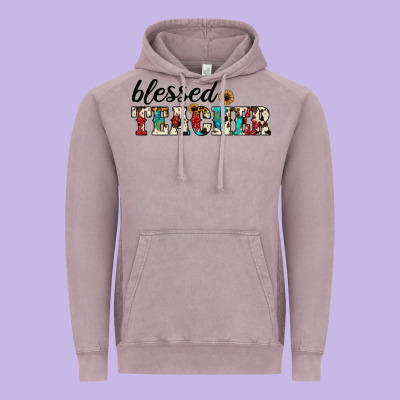 Blessed Teacher Vintage Hoodie Designed By Jahusdesignshop