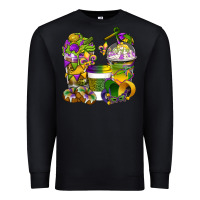 Black Mardi Gras Coffee Cups Premium Sweatshirt - BundleAndBundleShop