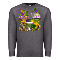 Charcoal Heather Mardi Gras Coffee Cups Premium Sweatshirt - BundleAndBundleShop
