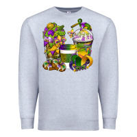 Heather Grey Mardi Gras Coffee Cups Premium Sweatshirt - BundleAndBundleShop
