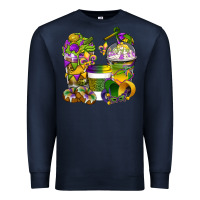 Navy Mardi Gras Coffee Cups Premium Sweatshirt - BundleAndBundleShop
