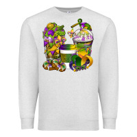 Oatmeal Heather Mardi Gras Coffee Cups Premium Sweatshirt - BundleAndBundleShop