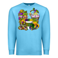 Ocean Blue Mardi Gras Coffee Cups Premium Sweatshirt - BundleAndBundleShop