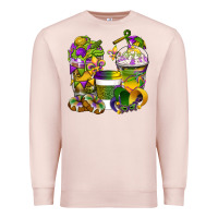 Pale Pink Mardi Gras Coffee Cups Premium Sweatshirt - BundleAndBundleShop