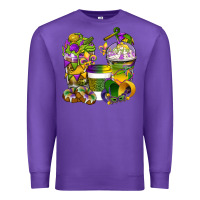 Purple Mardi Gras Coffee Cups Premium Sweatshirt - BundleAndBundleShop