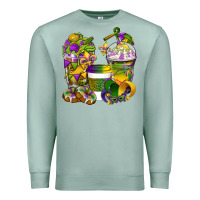 Seafoam Mardi Gras Coffee Cups Premium Sweatshirt - BundleAndBundleShop