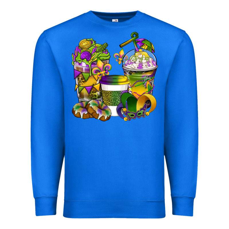 Mardi Gras Coffee Cups Premium Sweatshirt by BundleAndBundleShop | Teevron