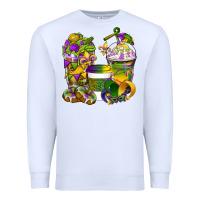 White Mardi Gras Coffee Cups Premium Sweatshirt - BundleAndBundleShop