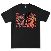 Black She has fire in her soul afro woman Premium Tee - RanaPortraitStore