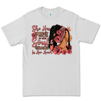 She Has Fire In Her Soul Afro Woman Premium Tee | Teevron