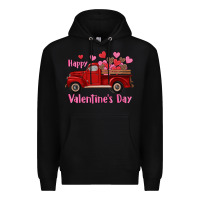 Black happy valentine's day truck hearts Premium Hoodie - RanaPortraitStore