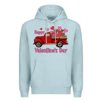 Blue Mist happy valentine's day truck hearts Premium Hoodie - RanaPortraitStore
