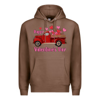 Chestnut happy valentine's day truck hearts Premium Hoodie - RanaPortraitStore