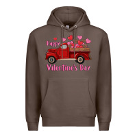 Coffee happy valentine's day truck hearts Premium Hoodie - RanaPortraitStore