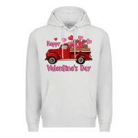 Dove Grey happy valentine's day truck hearts Premium Hoodie - RanaPortraitStore