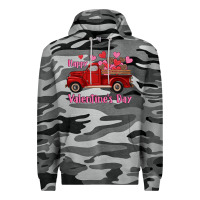 Slate Camo happy valentine's day truck hearts Premium Hoodie - RanaPortraitStore