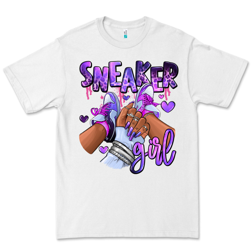 Purple Galaxy Sneaker Girl Premium Tee by RanaPortraitStore | Teevron