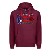 Burgundy patriotic baseball kindergarten theme Premium Hoodie - JahusDesignShop
