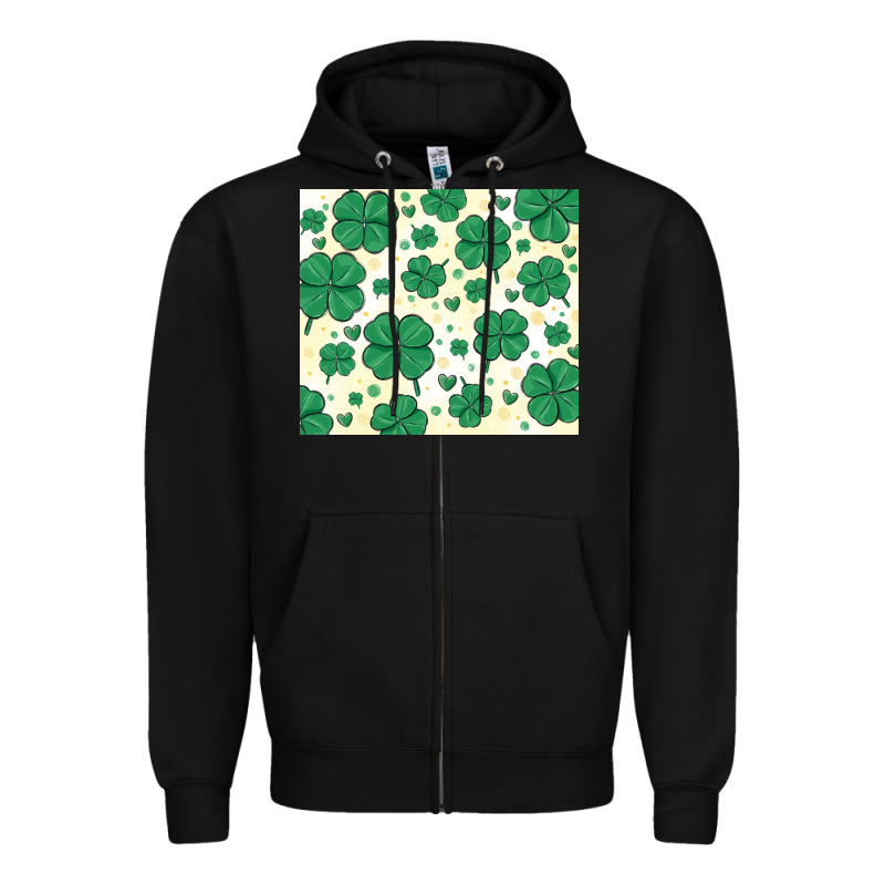 St Patrick Clover Zipper Hoodie by MaliasSmallBusiness | Teevron