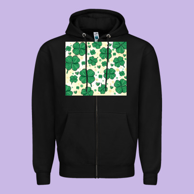 St Patrick Clover Zipper Hoodie Designed By Maliassmallbusiness