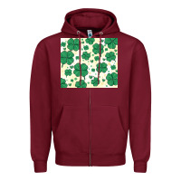 Burgundy st patrick clover Zipper Hoodie - MaliasSmallBusiness